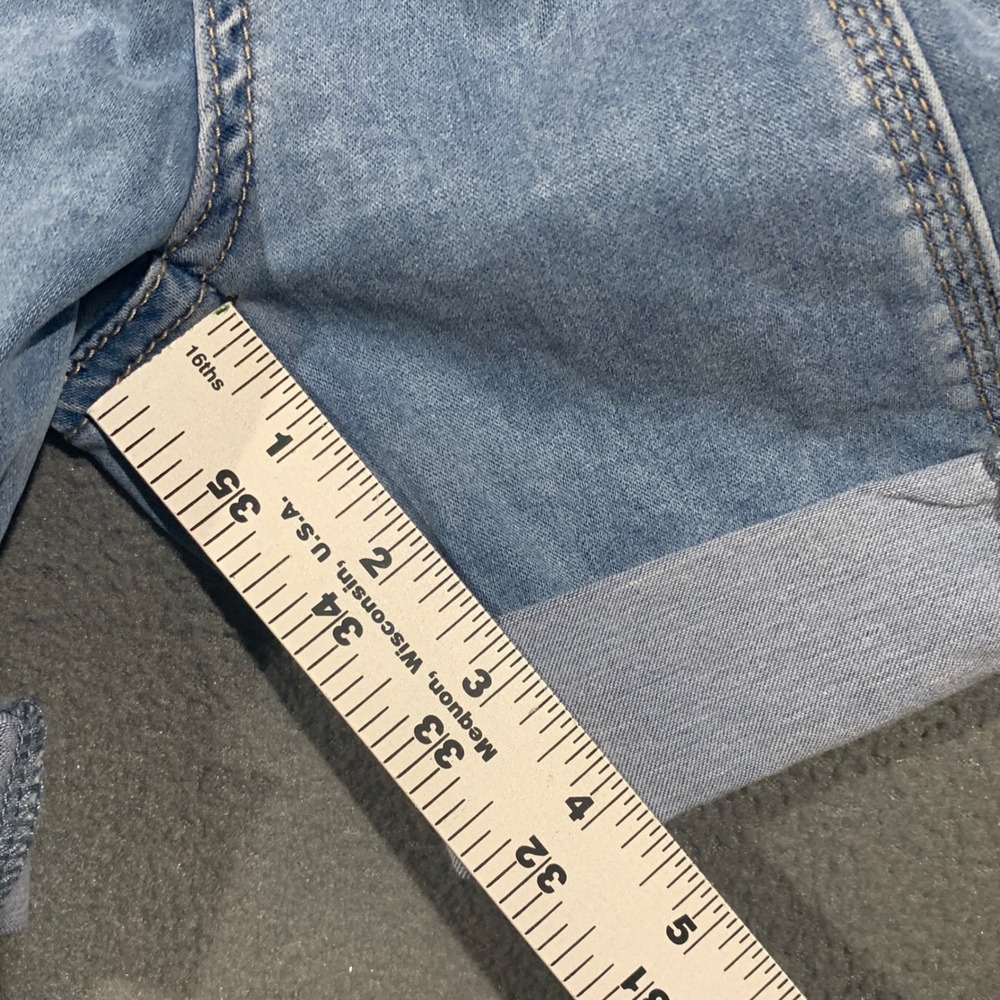 Charlie B Denim Shorts Women 6 Light Wash Tencel Blend Cuffed Utility Cargo Blue - Picture 7 of 8